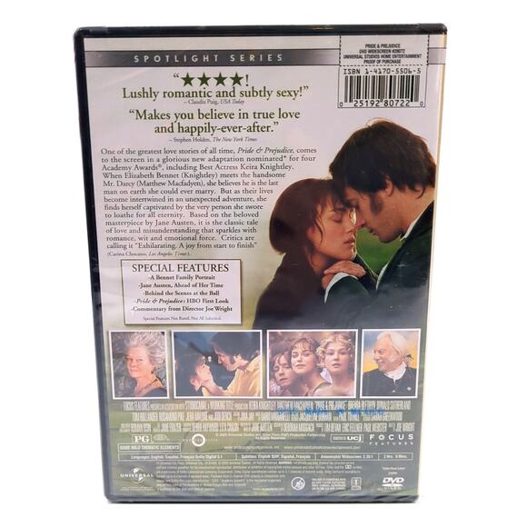 Pride and Prejudice 2006 DVD Keira Knightley Jane Austen Focus Features Sealed - Picture 2 of 2